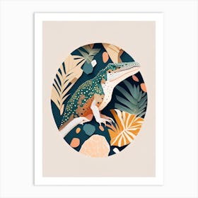 Eotyrannus Terrazzo Style Dinosaur Art Print