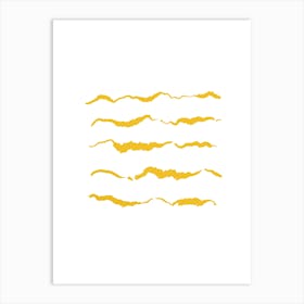 Abstract Yellow Horizontal Stripes – Minimalist Modern Art Art Print