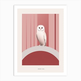 Minimalist Barn Owl 4 Bird Poster Art Print