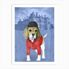 Beagle With Beaulieu Palace Art Print