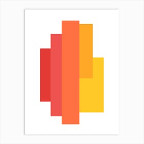 Red, Orange and Yellow Geometric Art Print
