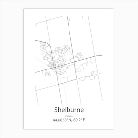 Shelburne,Canada Minimalist Map Art Print