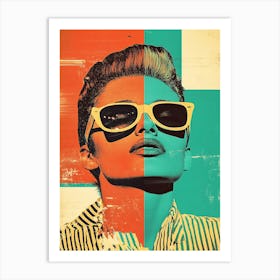 Person Collage Woman In Sunglasses By Person Art Print