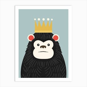 Little Mountain Gorilla 1 Wearing A Crown Art Print