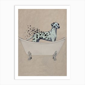 Dalmatian In Bathtub Art Print
