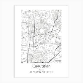 Cuautitlan Izcalli,Mexico Minimalist Map Art Print