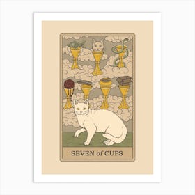 Seven Of Cups   Cats Tarot Art Print