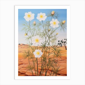 Love In A Mist Nigella 5 Flower Painting Art Print