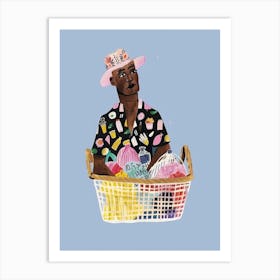 Woman In A Basket 18 Art Print