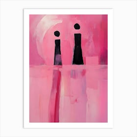 Two Women In Pink Art Print