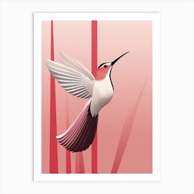 Minimalist Hummingbird 3 Illustration Art Print