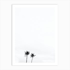 Black And White Palm Trees 2 Art Print