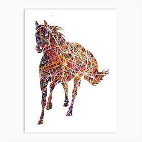 Animal Negative Space ― Horse Running Art Print