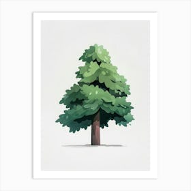 Spruce Tree Pixel Illustration 4 Art Print