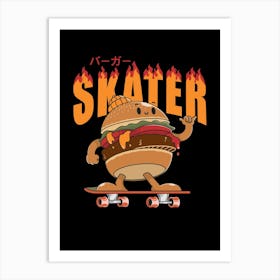 Burger Skate Art Print