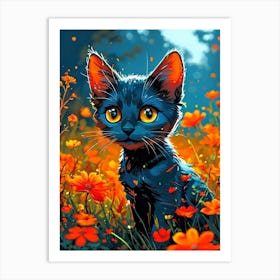 Feline Cat Creative Artwork Illustration 21 Art Print