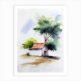 Watercolor Of A House Art Print