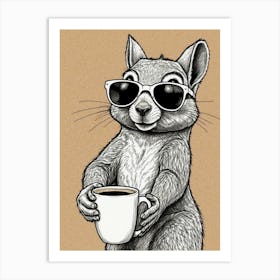 Squirrel In Sunglasses 3 Art Print