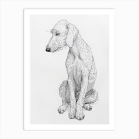 Bedlington Terrier Dog Line Sketch 2 Art Print