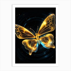 Golden Butterfly 46 Art Print