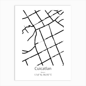 Cuicatlan,Mexico Minimalist Map Art Print