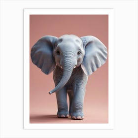 Cute Baby Elephant Nursery Ilustration (28) Art Print