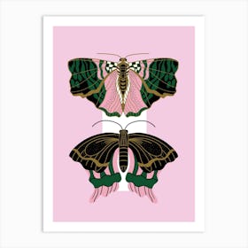 Art Deco Moths 12x16 Art Print