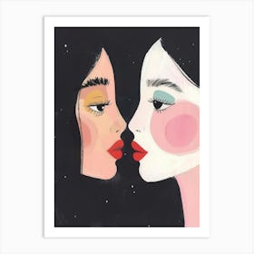 Two Women Kissing 18 Art Print