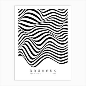 BAUHAUS WAVES BW Art Print