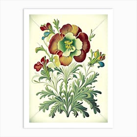 Wallflower 2 Floral Botanical Vintage Poster Flower Art Print