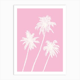 Palm Trees Pink Art Print