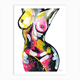 Colourful Nude Painting Art Print