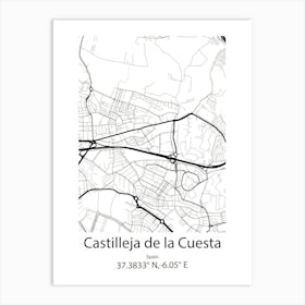 Castilleja De La Cuesta,Spain Minimalist Map Art Print