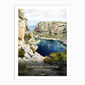 Calanques National Park France Watercolour 4 Art Print