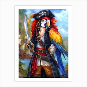 Pirate Parrot Art Print