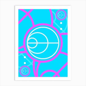Geometric Glyph in White and Bubblegum Pink and Candy Blue n.0032 Art Print