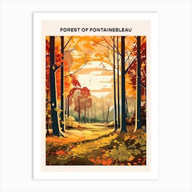 Forest Of Fontainebleau Midcentury Travel Poster Art Print