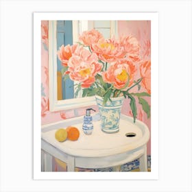 A Vase With Peony, Flower Bouquet 2 Art Print