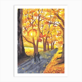 Autumn Walk Art Print