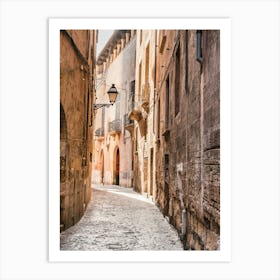 Palma Mallorca Narrow Cobblestone Street Art Print