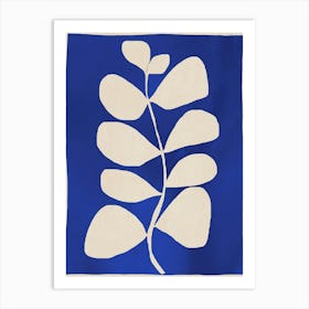 Abstract Minimal Plant 3 2 Cobalt Blue Poster