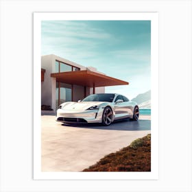 Porsche Taycan Electric Car Art Print