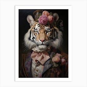 Tiger Art In Rococo Style 4 Art Print