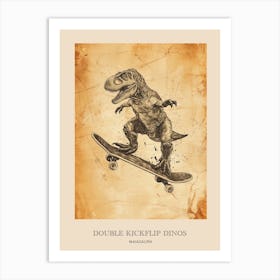 Maiasaura Vintage Dinosaur Poster 2 Art Print