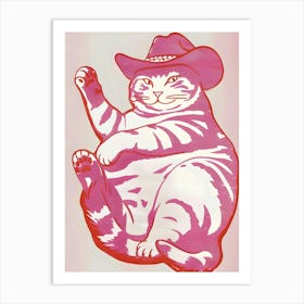 Cat In Cowboy Hat Art Print