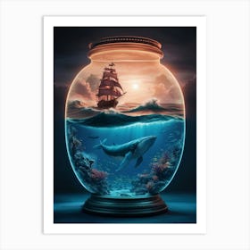 Ship In A Bottle Art Print