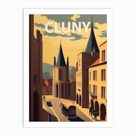 Cluny France Retro 1 Art Print