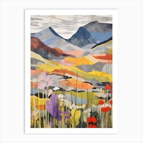 Creag Meagaidh Scotland Colourful Mountain Illustration Art Print