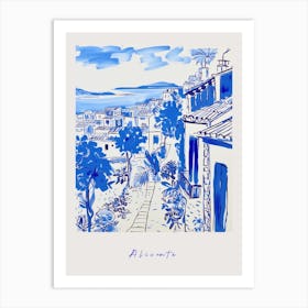 Alicante Spain 4 Mediterranean Blue Drawing Poster Art Print