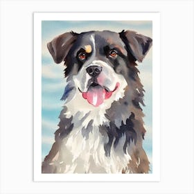 Newfoundland 3 Watercolour Dog Art Print